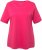 Ulla Popken Double Layer Rounded V-Neck Slim Fit Tee Dark Pink - T-shirt - 