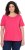 Ulla Popken Double Layer Rounded V-Neck Slim Fit Tee Dark Pink - T-shirt - 