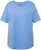 Ulla Popken Double Layer Rounded V-Neck Slim Fit Tee Cloud Blue - T-shirt - 