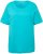 Ulla Popken Double Layer Rounded V-Neck Slim Fit Tee Deep Aqua - T-shirt - 