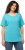 Ulla Popken Double Layer Rounded V-Neck Slim Fit Tee Deep Aqua - T-shirt - 
