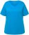 Ulla Popken Double Layer Rounded V-Neck Slim Fit Tee Sapphire Blue - T-shirt - 
