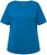 Ulla Popken Double Layer Rounded V-Neck Slim Fit Tee Medium Blue - T-shirt - 