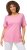 Ulla Popken Double Layer Rounded V-Neck Slim Fit Tee Light Pink - T-shirt - 