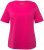 Ulla Popken Double Layer Rounded V-Neck Slim Fit Tee Fuchsia Pink - T-shirt - 