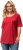 Ulla Popken Cold Dye Ruffle Edge Pocket Tee Salsa - T-shirt - 