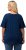 Ulla Popken Cold Dye Ruffle Edge Pocket Tee Dark Blue - T-shirt - 
