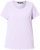 Ulla Popken Ribbed Lettuce Hem Short Sleeve Tee Lavender - T-shirt - 