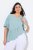 Ulla Popken Asymmetric Flounce Panel Short Sleeve Tee Light Moss Green - T-shirt - T-shirt da donna taglie comode