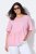 Ulla Popken Asymmetric Flounce Panel Short Sleeve Tee Pink - T-shirt - T-shirt da donna taglie comode