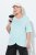 Ulla Popken Antibacterial Short Sleeve Draped Tee Light Turquiose - T-shirt - T-shirt da donna taglie comode