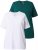 Ulla Popken Eco Cotton Basic T-Shirt 2-Pack Green/White - T-shirt - 