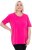 Ulla Popken Essential Round Neck Stretch Tee Magenta Pink - T-shirt - 