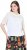 Ulla Popken Lace Yoke Short Sleeve T-Shirt Snow White - T-shirt - 