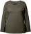 Ulla Popken Basic Round Neck Long Sleeve Slim Fit Cotton Tee Olive - T-shirt - 