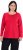Ulla Popken Basic Round Neck Long Sleeve Slim Fit Cotton Tee Red - T-shirt - 