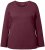 Ulla Popken Basic Round Neck Long Sleeve Slim Fit Cotton Tee Dark Berry - T-shirt - 