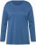Ulla Popken Basic Round Neck Long Sleeve Slim Fit Cotton Tee Blue Denim - T-shirt - 