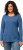 Ulla Popken Basic Round Neck Long Sleeve Slim Fit Cotton Tee Blue Denim - T-shirt - 