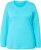 Ulla Popken Basic Round Neck Long Sleeve Slim Fit Cotton Tee Deep Aqua - T-shirt - 