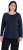 Ulla Popken Basic Round Neck Long Sleeve Slim Fit Cotton Tee Navy Blue - T-shirt - 