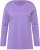 Ulla Popken Basic Round Neck Long Sleeve Slim Fit Cotton Tee Pale Lilac - T-shirt - 