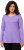 Ulla Popken Basic Round Neck Long Sleeve Slim Fit Cotton Tee Pale Lilac - T-shirt - 