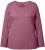 Ulla Popken Basic Round Neck Long Sleeve Slim Fit Cotton Tee Dark Rose - T-shirt - 