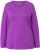 Ulla Popken Basic Round Neck Long Sleeve Slim Fit Cotton Tee Purple - T-shirt - 