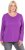 Ulla Popken Basic Round Neck Long Sleeve Slim Fit Cotton Tee Purple - T-shirt - 