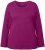 Ulla Popken Basic Round Neck Long Sleeve Slim Fit Cotton Tee Berry - T-shirt - 