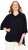 Ulla Popken Sparkling Draped Collared Tee Navy Blue - T-shirt stampate da donna - 