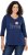 Ulla Popken Smile Rhinestone 3/4 Sleeve Graphic Tee Ink Blue - T-shirt stampate da donna - 