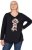 Ulla Popken Sequined Puppy Long Sleeve Graphic Tee Black - T-shirt stampate da donna - 