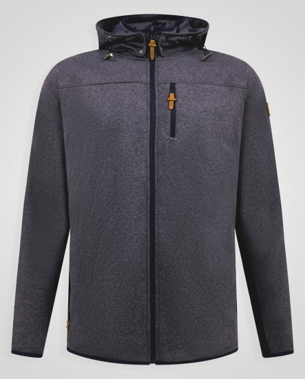 D555 Conrad Detachable Hood Bonded Fleece Zip Through Hoody TALL Blu navy - TALL felpe - Felpe TALL per uomo alto
