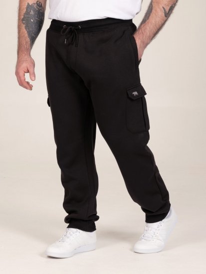 D555 Dexter 1 Cargo Jogger With Bear Embroidery Nero - Pantaloni & pantaloncini tuta - Pantaloni Tuta Uomo Taglie Forti