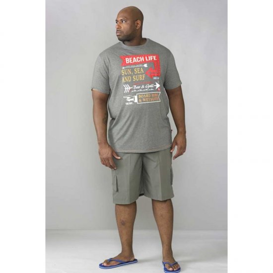 D555 Kennedy T-shirt Khaki Marl - Magliette - Magliette Uomo Taglie Forti
