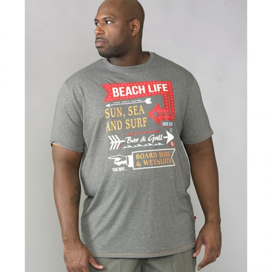 D555 Kennedy T-shirt Khaki Marl - Magliette - Magliette Uomo Taglie Forti