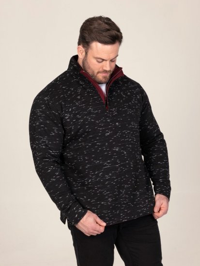 D555 Chandler Reno 1/4 Zip Neck Sweatshirt With Bear Logo Nero - Felpe & felpe con cappuccio - Felpe & Felpe con Cappuccio Uomo Taglie Forti