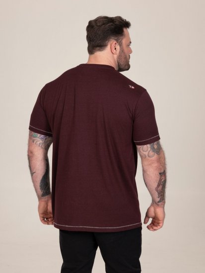 D555 Baldwin Grumpy Old Man Club Print Crew Neck T-shirt Burgundy/ Black Twist - Magliette - Magliette Uomo Taglie Forti