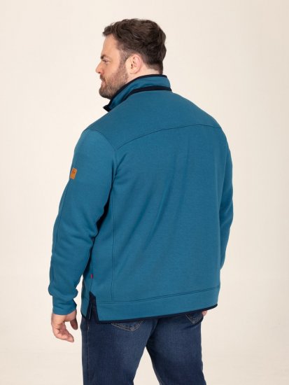 D555 Conway 1 1/4 Zip Neck Fleece Sweatshirt With Bear Logo Teal - Felpe & felpe con cappuccio - Felpe & Felpe con Cappuccio Uomo Taglie Forti