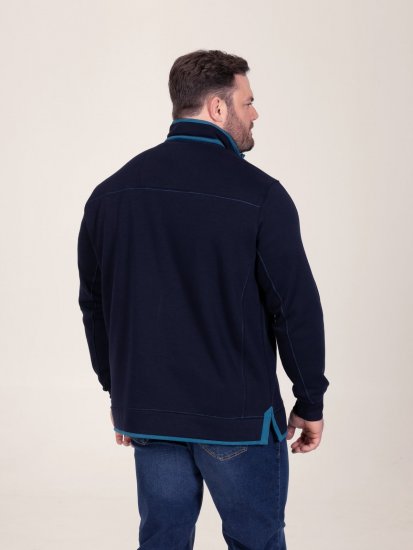 D555 Conway 2 1/4 Zip Neck Fleece Sweatshirt With Bear Logo Blu navy - Felpe & felpe con cappuccio - Felpe & Felpe con Cappuccio Uomo Taglie Forti