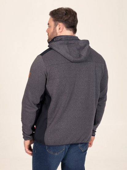 D555 Conrad Detachable Hood Bonded Fleece Zip Through Hoody Blu navy - Felpe & felpe con cappuccio - Felpe & Felpe con Cappuccio Uomo Taglie Forti