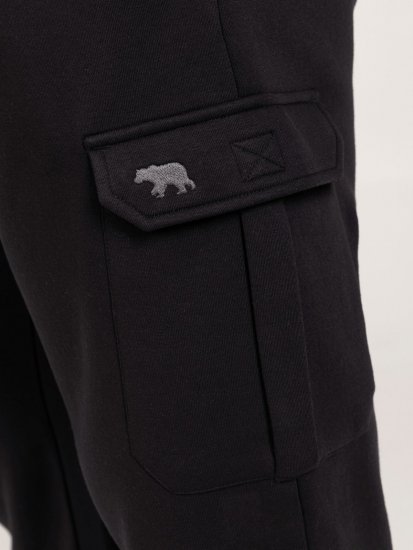 D555 Dexter 1 Cargo Jogger With Bear Embroidery Nero - Pantaloni & pantaloncini tuta - Pantaloni Tuta Uomo Taglie Forti