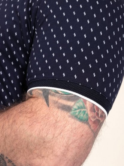 D555 Reid AOP Polo With Jacquard Collar, Pocket And Cuffs Blu navy - Polo - Polo Uomo Taglie Forti