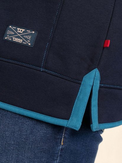 D555 Conway 2 1/4 Zip Neck Fleece Sweatshirt With Bear Logo Blu navy - Felpe & felpe con cappuccio - Felpe & Felpe con Cappuccio Uomo Taglie Forti