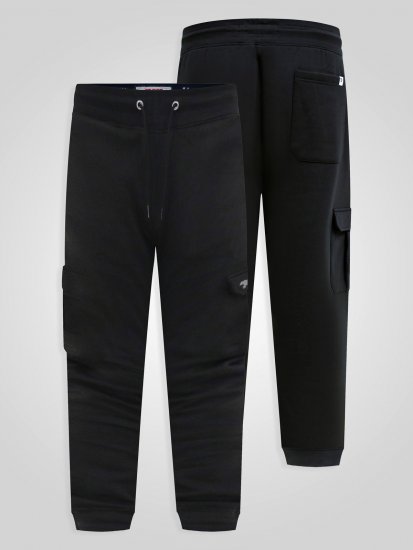 D555 Dexter 1 Cargo Jogger With Bear Embroidery Nero - Pantaloni & pantaloncini tuta - Pantaloni Tuta Uomo Taglie Forti