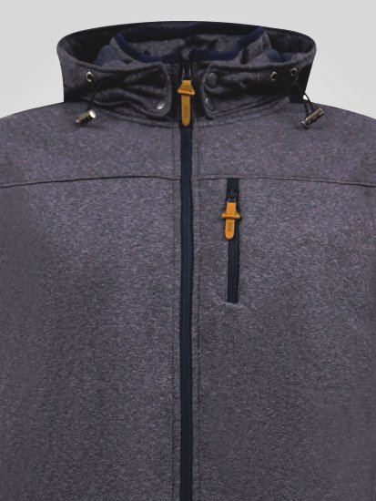 D555 Conrad Detachable Hood Bonded Fleece Zip Through Hoody TALL Blu navy - TALL felpe - Felpe TALL per uomo alto