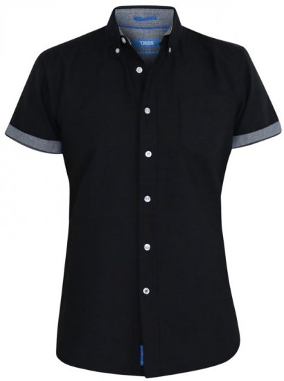D555 Kevin Oxford Shirt Black - Camicie - Camicie Taglie Forti Uomo