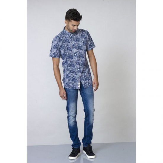 D555 Sheldon Hawaii Shirt Navy - Camicie - Camicie Taglie Forti Uomo